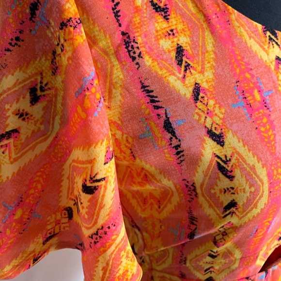 GB Bright Orange Pink Cutout Flutter Sleeve Dress - Picture 3 of 5